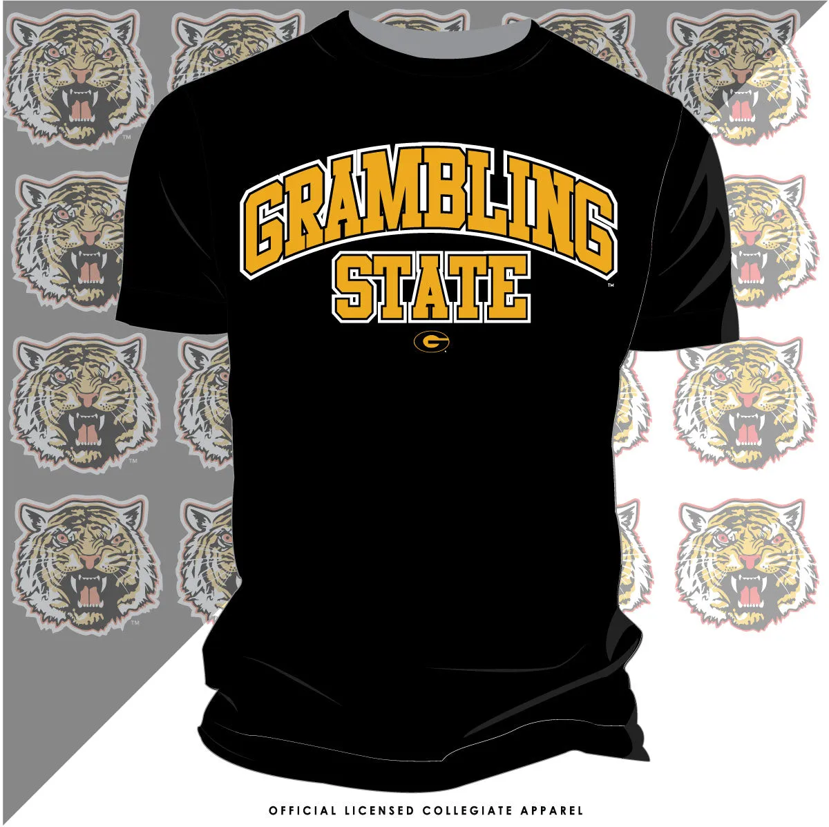 GRAMBLING STATE | GRAMBLING Arch Logo Black Unisex Tees (**)