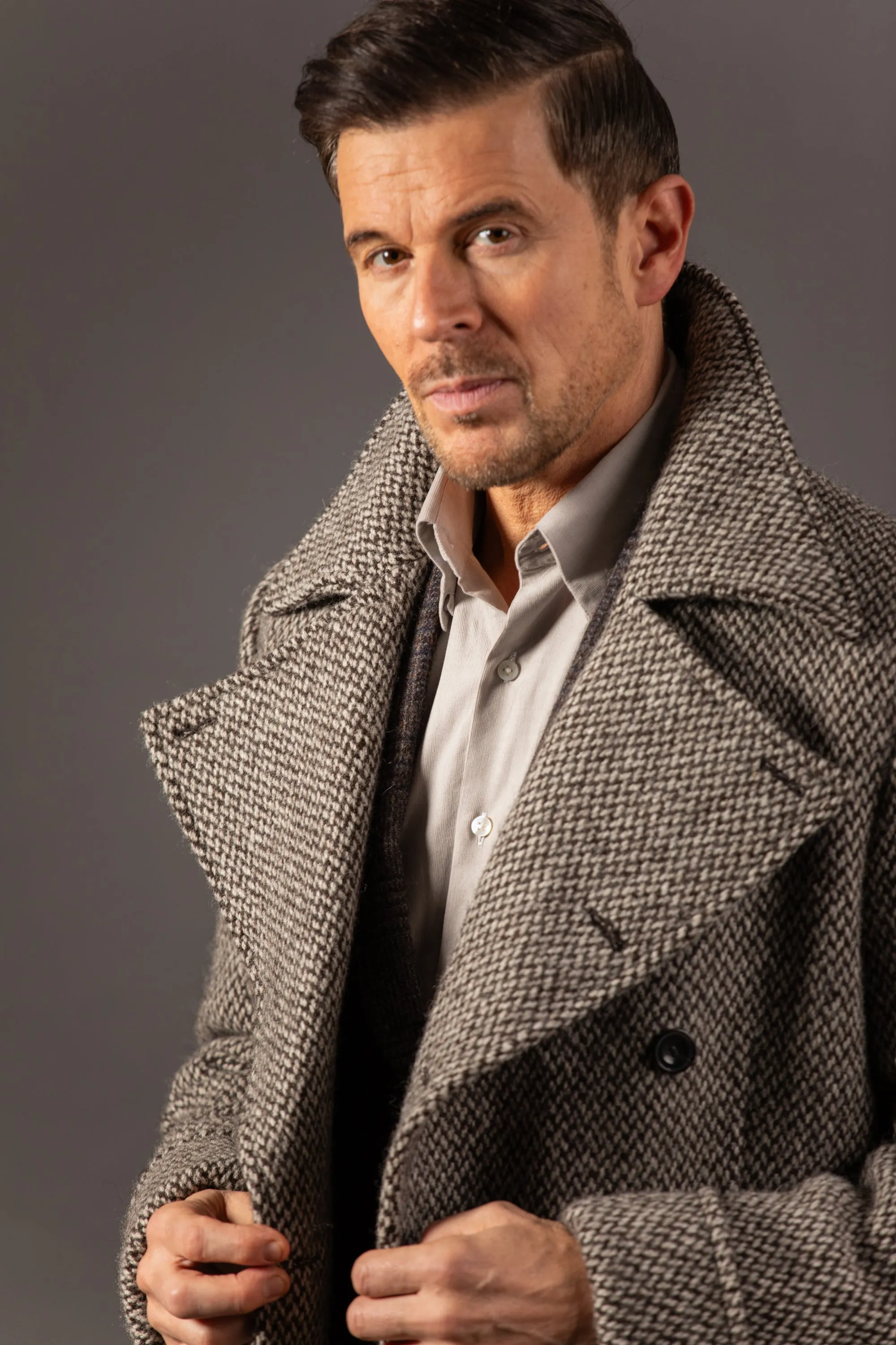 Greatcoat in Cream Barlycorn Wool