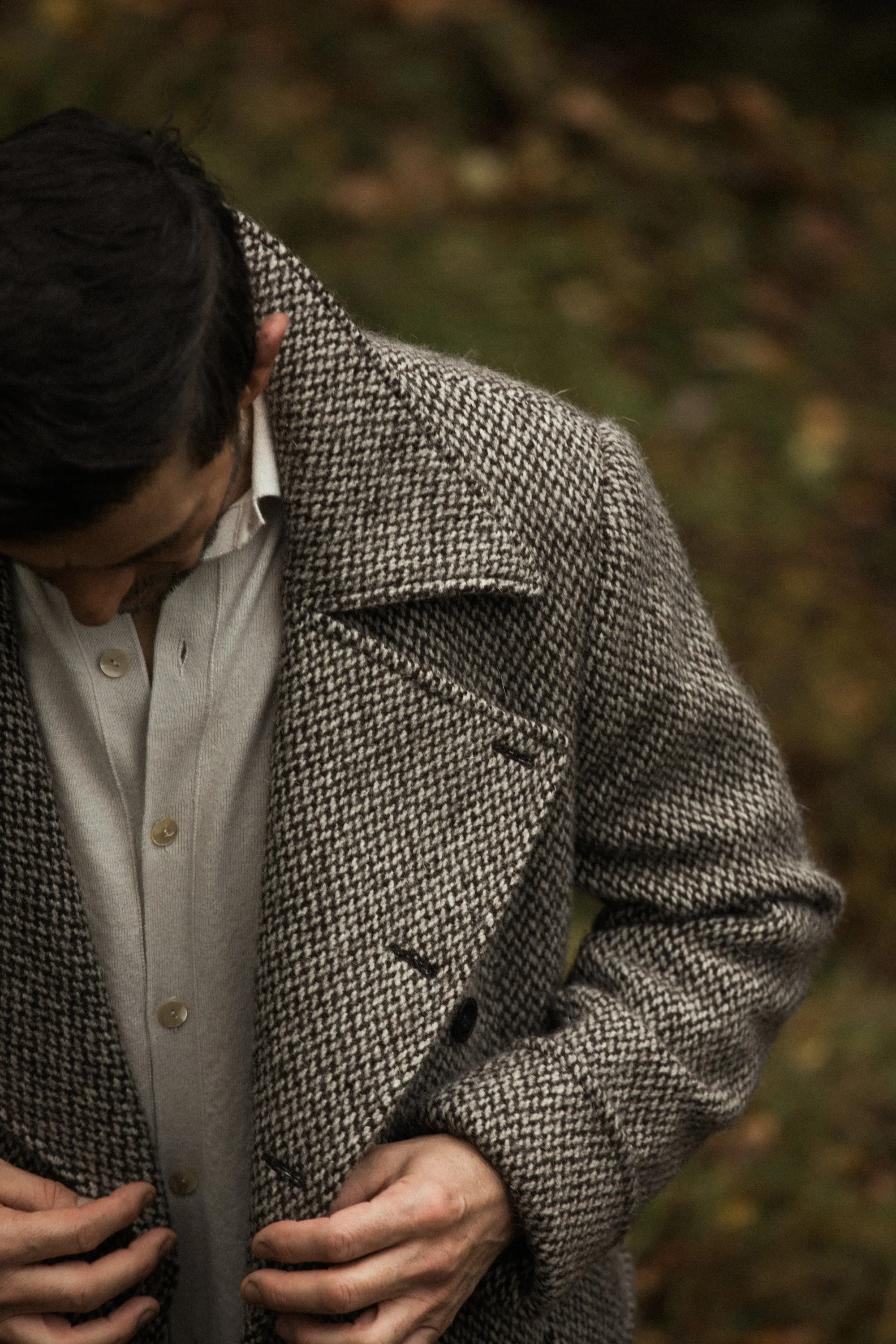 Greatcoat in Cream Barlycorn Wool