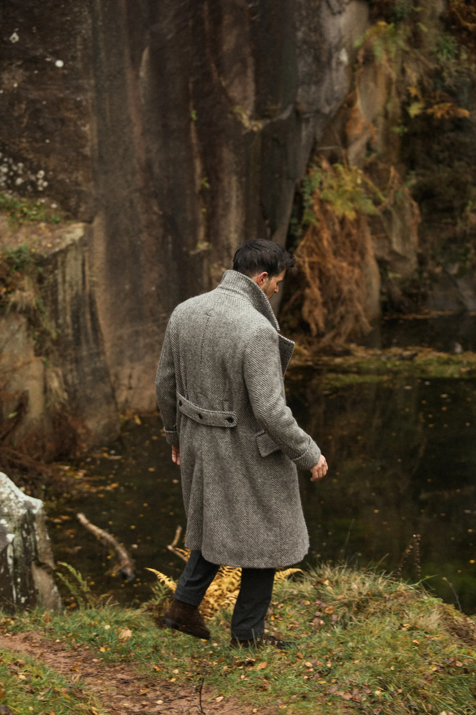 Greatcoat in Cream Barlycorn Wool