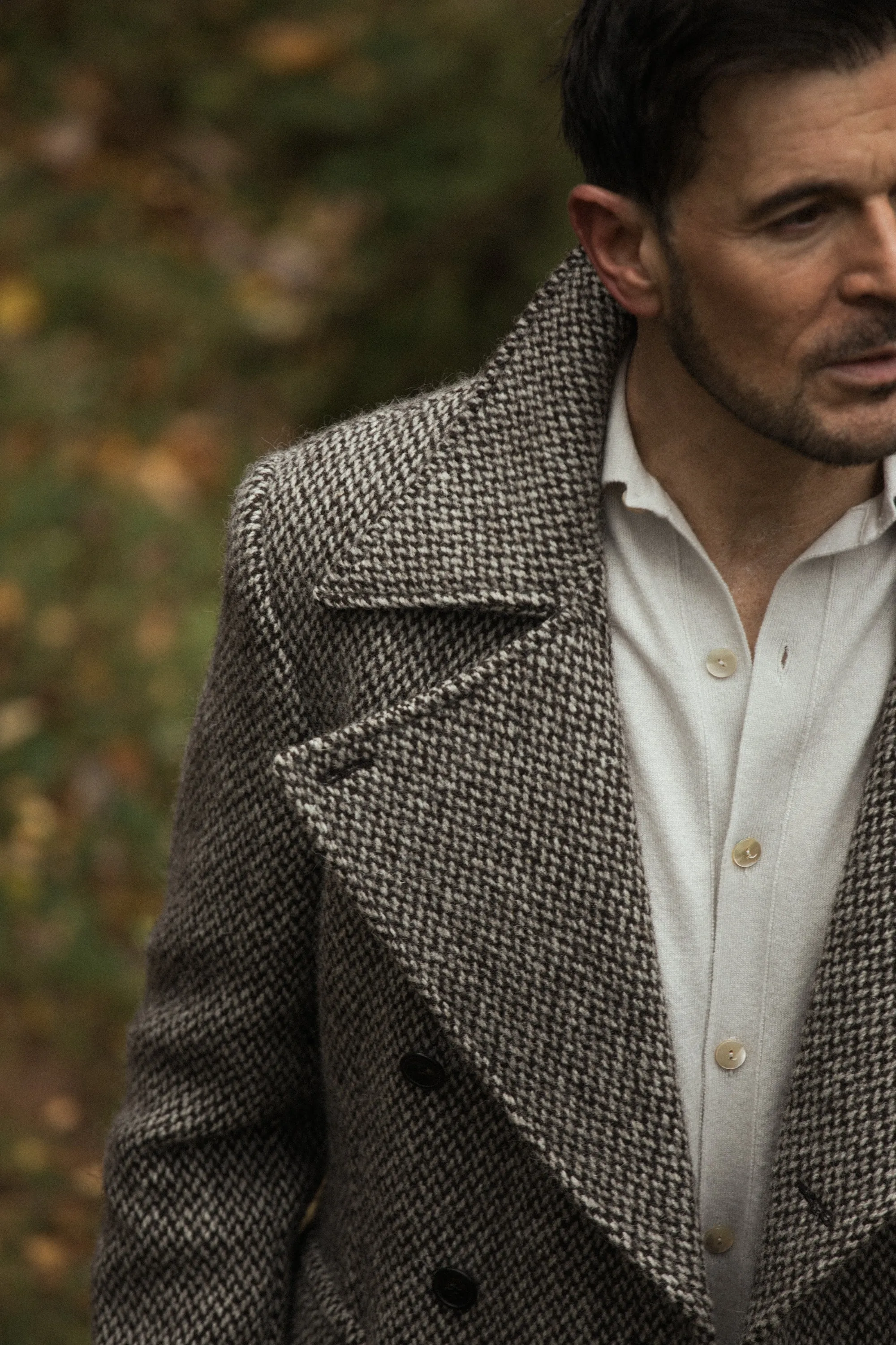 Greatcoat in Cream Barlycorn Wool