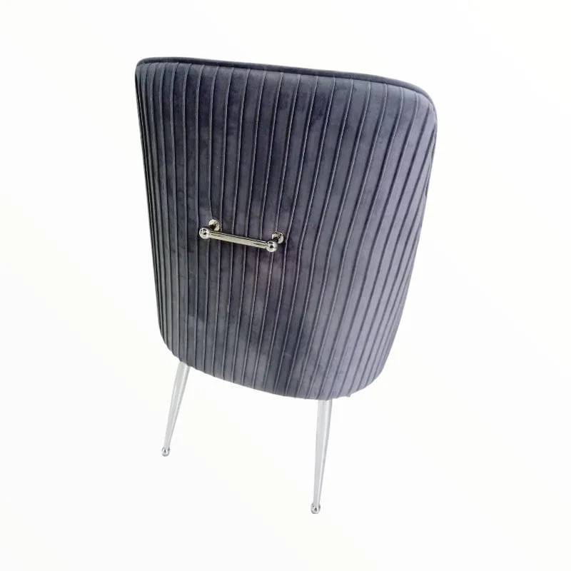 Grey Chair with Silver Legs