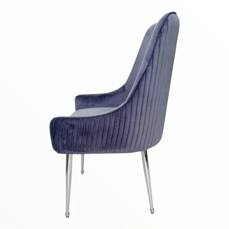 Grey Chair with Silver Legs