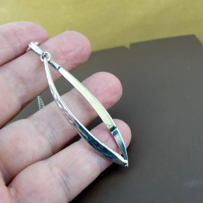 Hadar Designers pendant 9k yellow gold sterling silver modern minimalist (ms) y