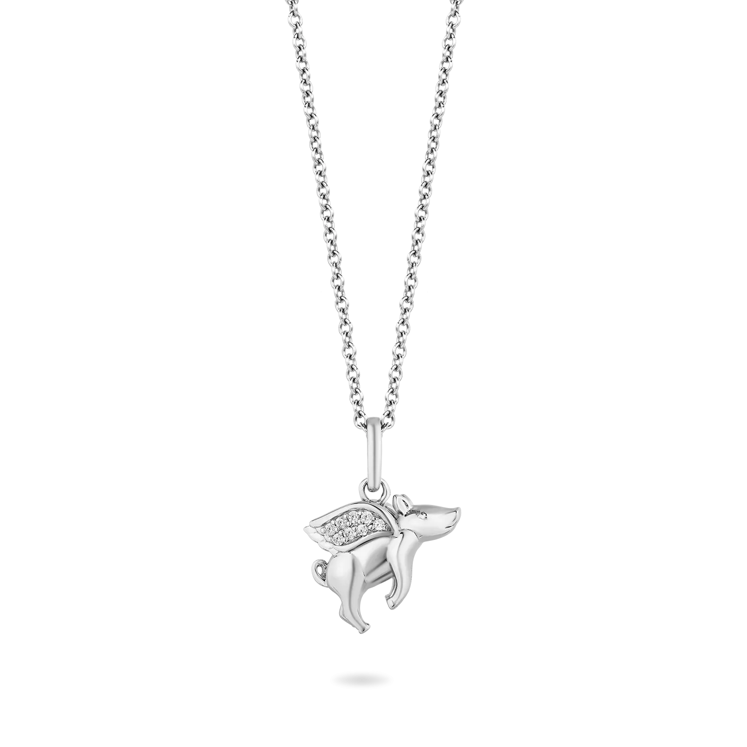 Hallmark Fine Jewelry “When Pigs Fly” Pendant in Sterling Silver with Diamonds