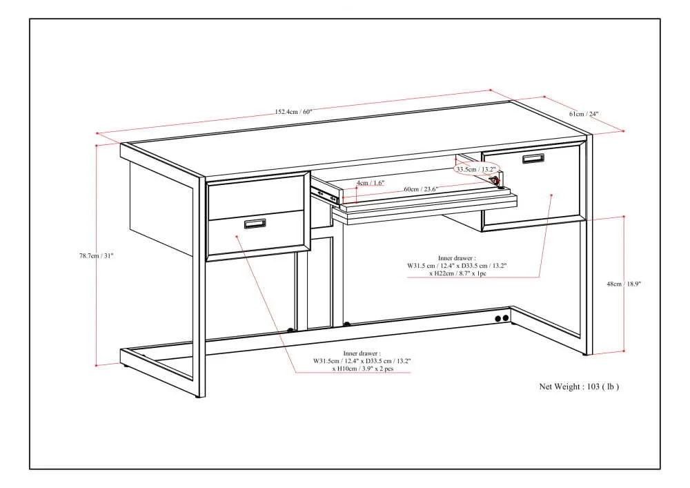 Hampden Desk in Acacia