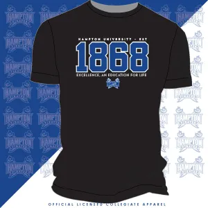 Hampton U | EST. 1868 Black Unisex Tees (**)
