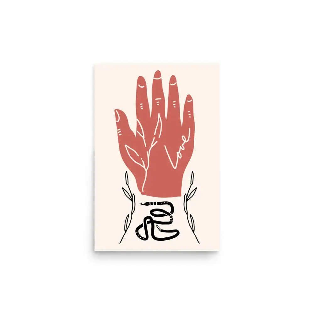 Hand of Love – Mid-Century Modern Poster