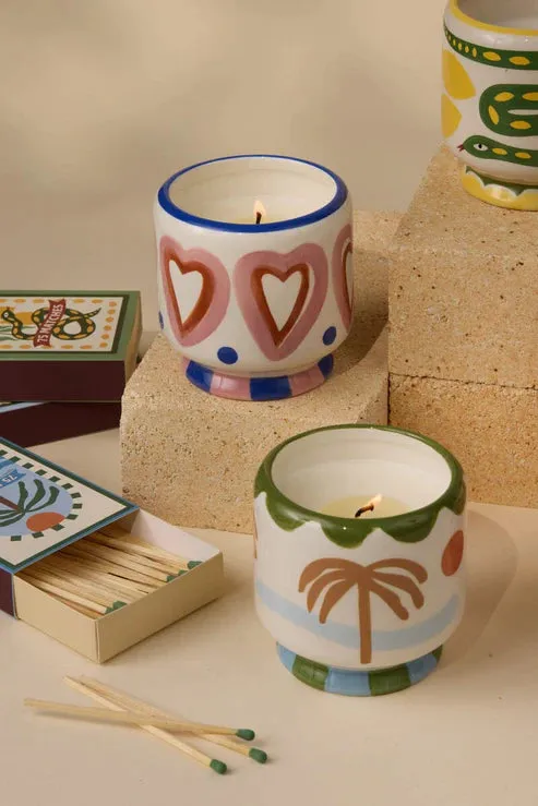 Hand Painted Heart Candle
