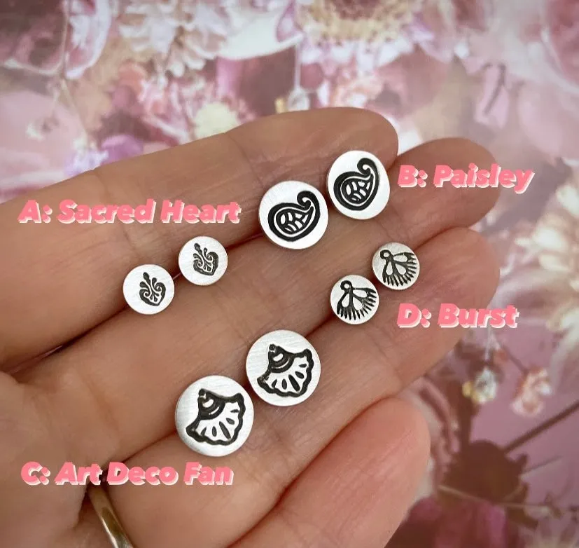 Hand Stamped Studs