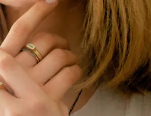 Handmade Modern Gold Concrete Oval Ring