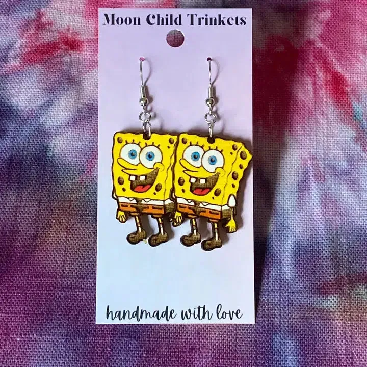 Handmade Spongebob Squarepants Inspired Earrings