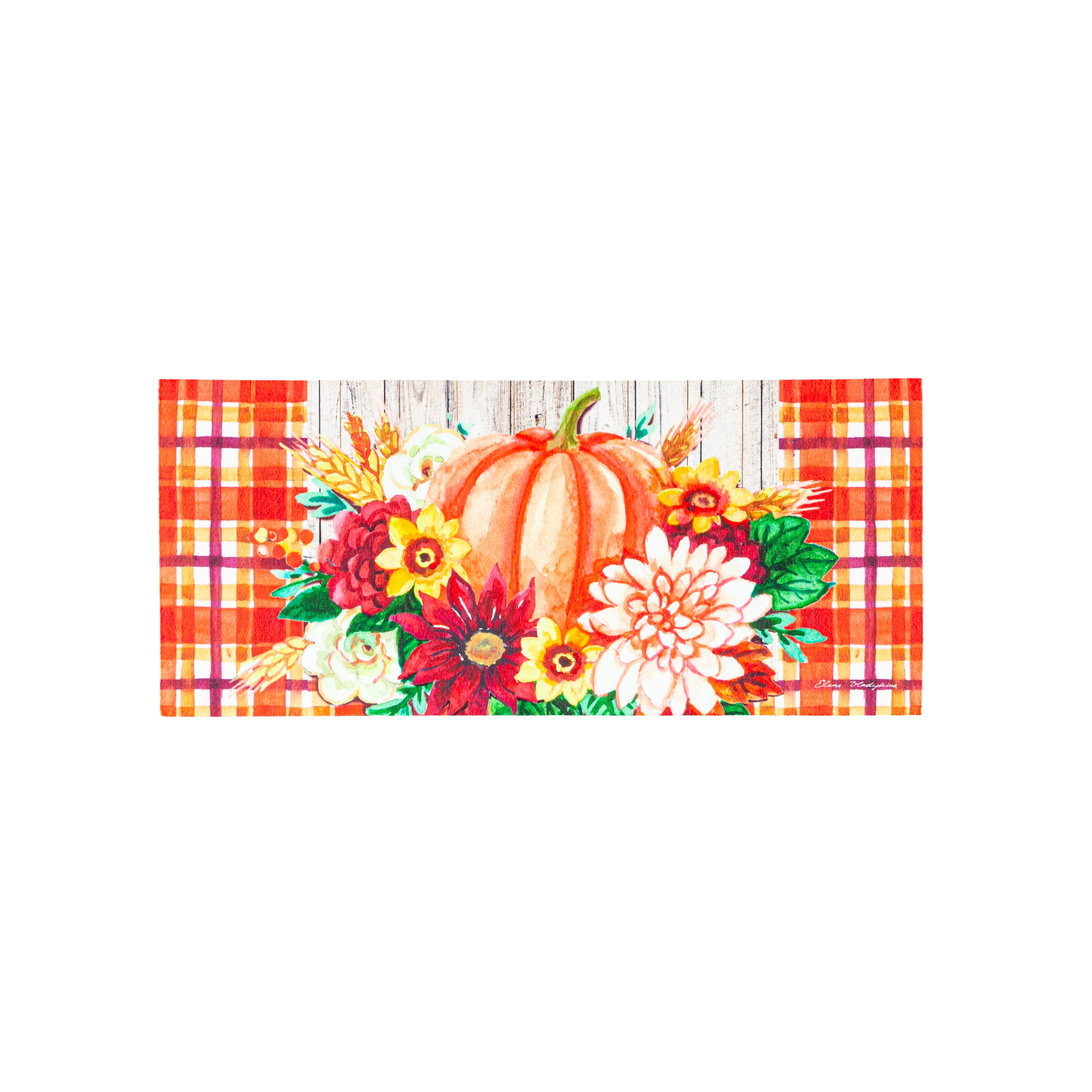 Happy Harvest Floral Pumpkins Sassafras Switch Mat