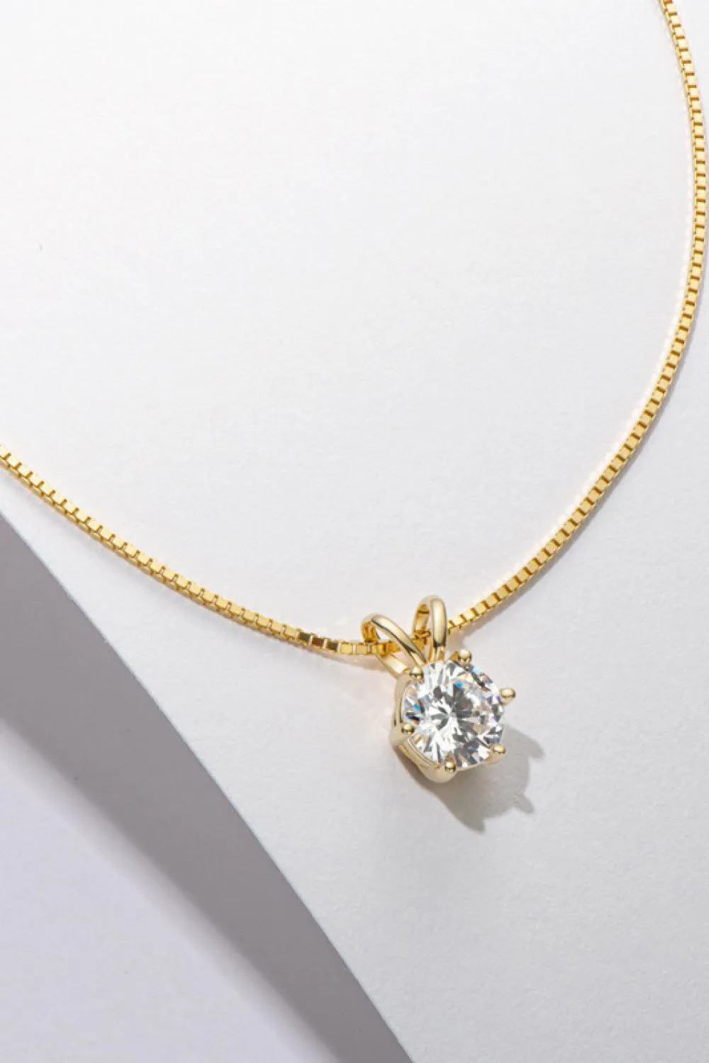 Hazel Blues® | 925 Sterling Silver 1 Carat Moissanite Pendant Necklace