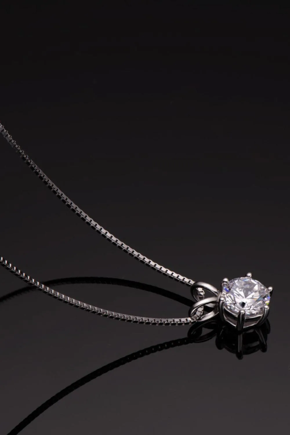 Hazel Blues® | 925 Sterling Silver 1 Carat Moissanite Pendant Necklace