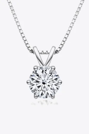 Hazel Blues® | 925 Sterling Silver 1 Carat Moissanite Pendant Necklace