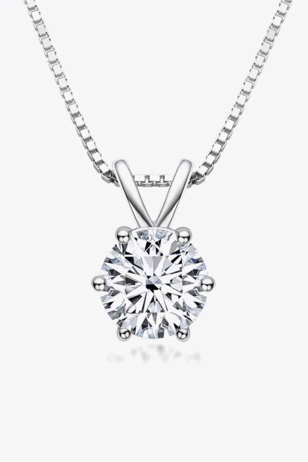Hazel Blues® | 925 Sterling Silver 1 Carat Moissanite Pendant Necklace