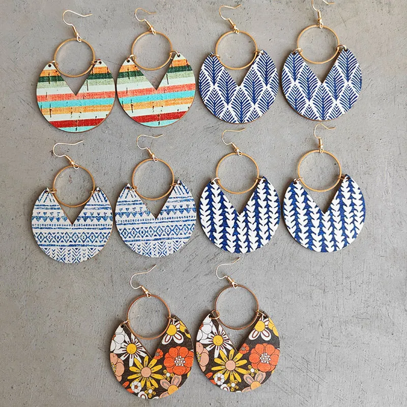 Hazel Blues® |  Ms.Pac-Man Shape Wooden Dangle Earrings