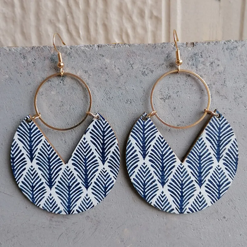Hazel Blues® |  Ms.Pac-Man Shape Wooden Dangle Earrings