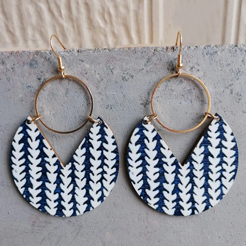Hazel Blues® |  Ms.Pac-Man Shape Wooden Dangle Earrings