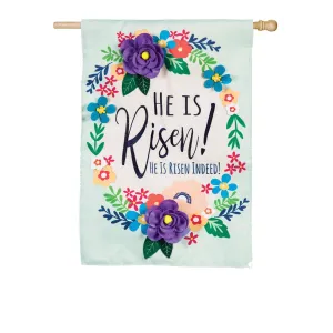 He Is Risen Floral House Applique Flag,159030