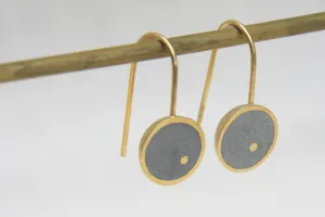 Hemisphere Gold Dangle minimalist earrings