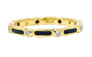 Hidalgo Diamond Enamel 18 Karat Gold Eternity Band Ring