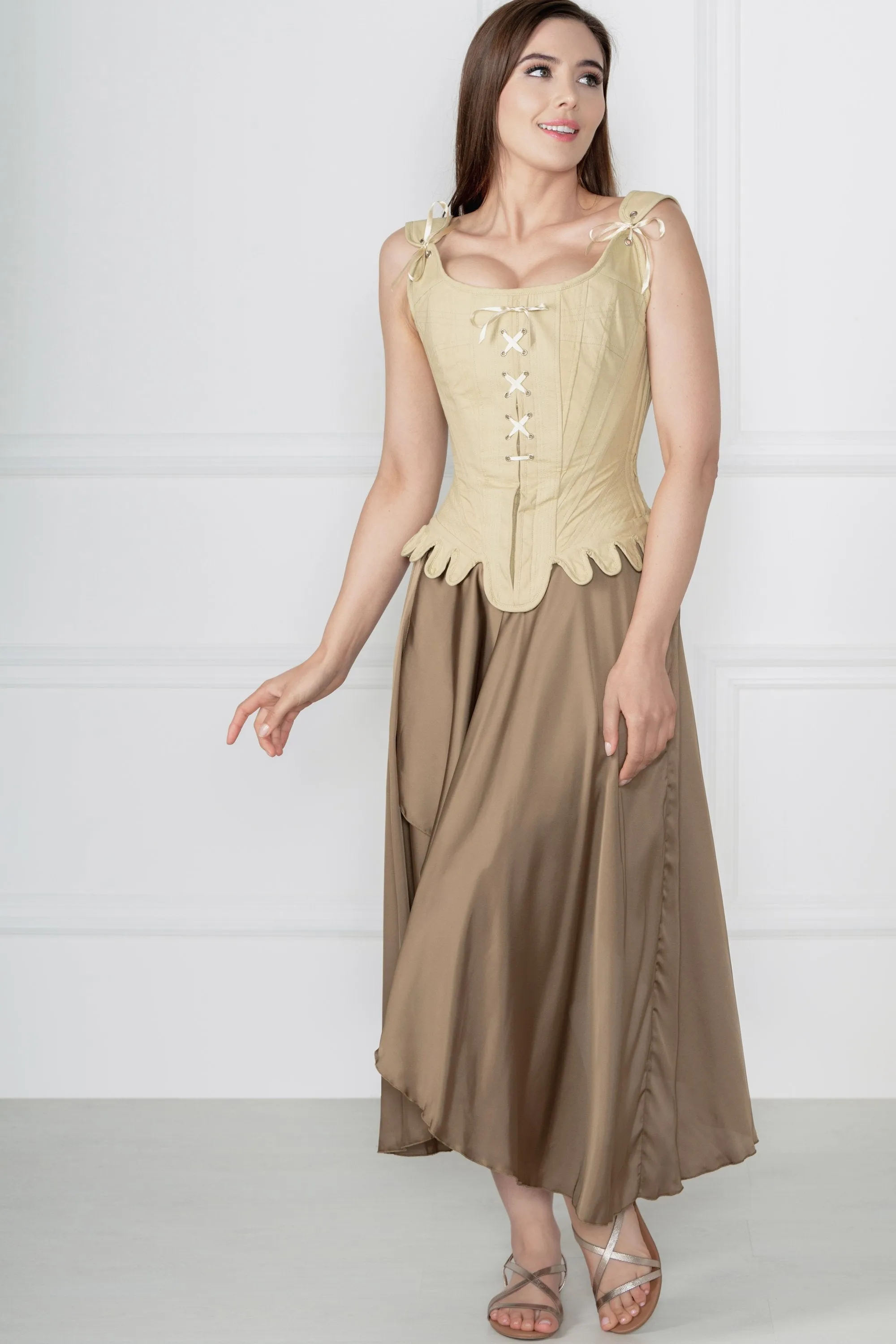 Historically Inspired 1600-1650 Cotton Overbust Corset