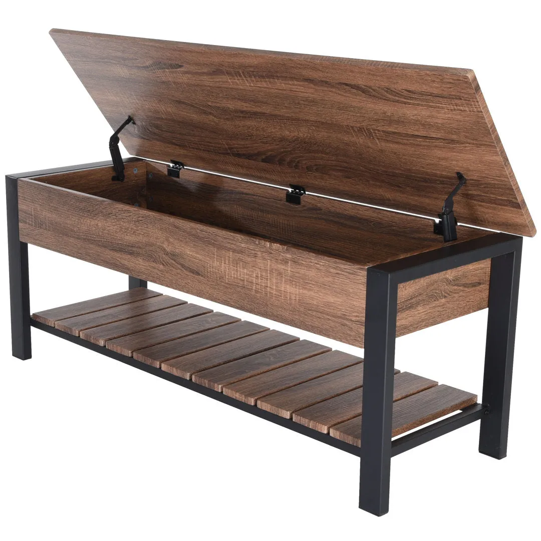 Hollen Storage Bench Three Posts™ Color: Chestnut