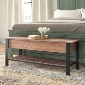 Hollen Storage Bench Three Posts™ Color: Chestnut