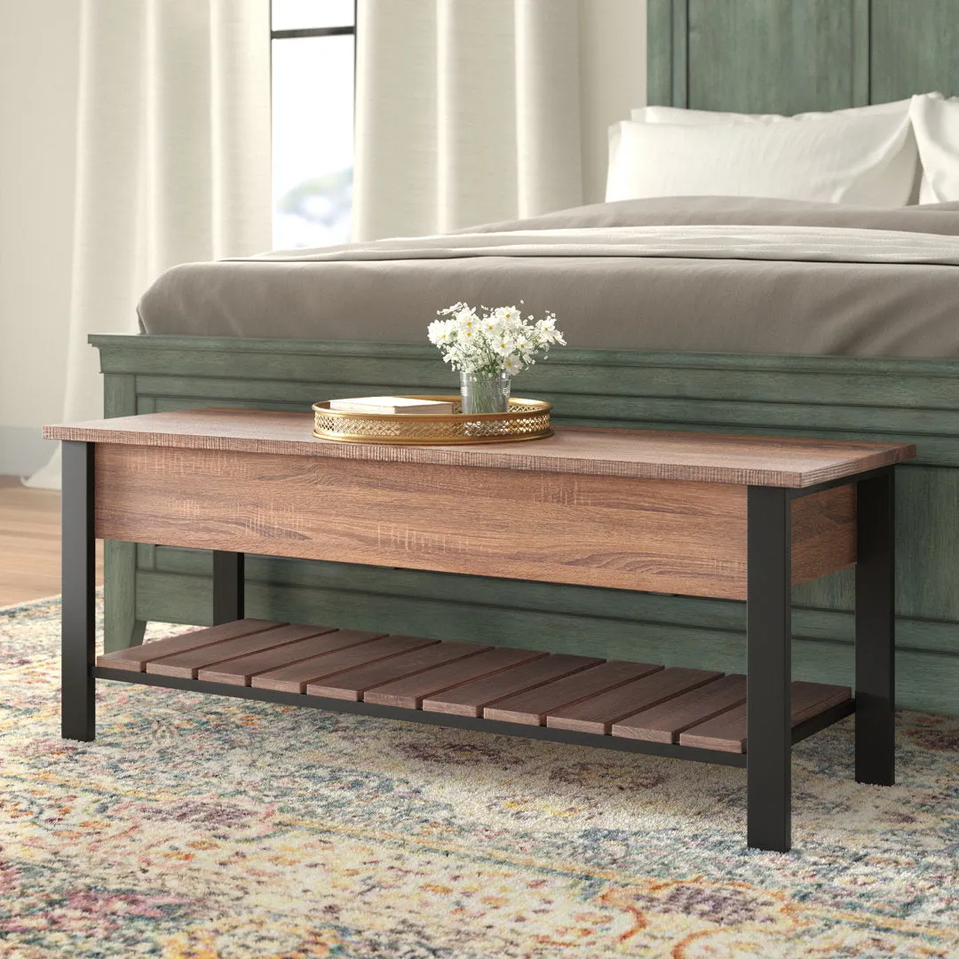 Hollen Storage Bench Three Posts™ Color: Chestnut