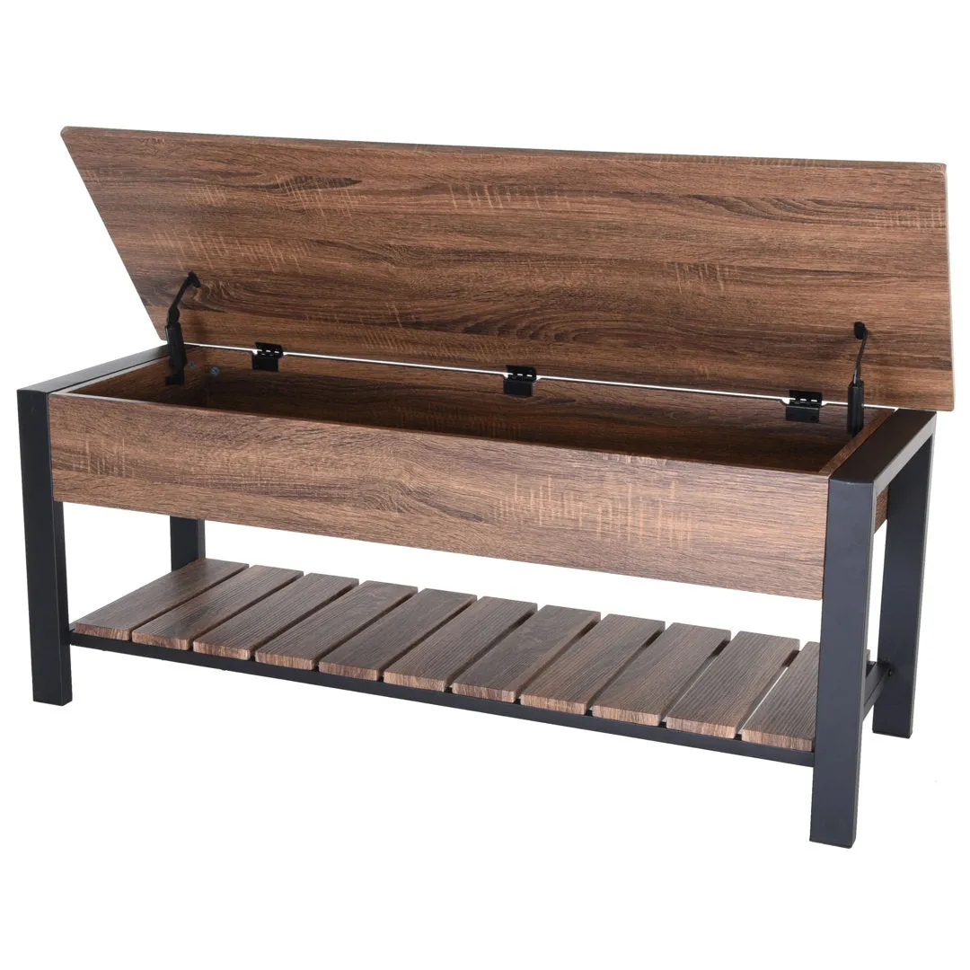 Hollen Storage Bench Three Posts™ Color: Chestnut