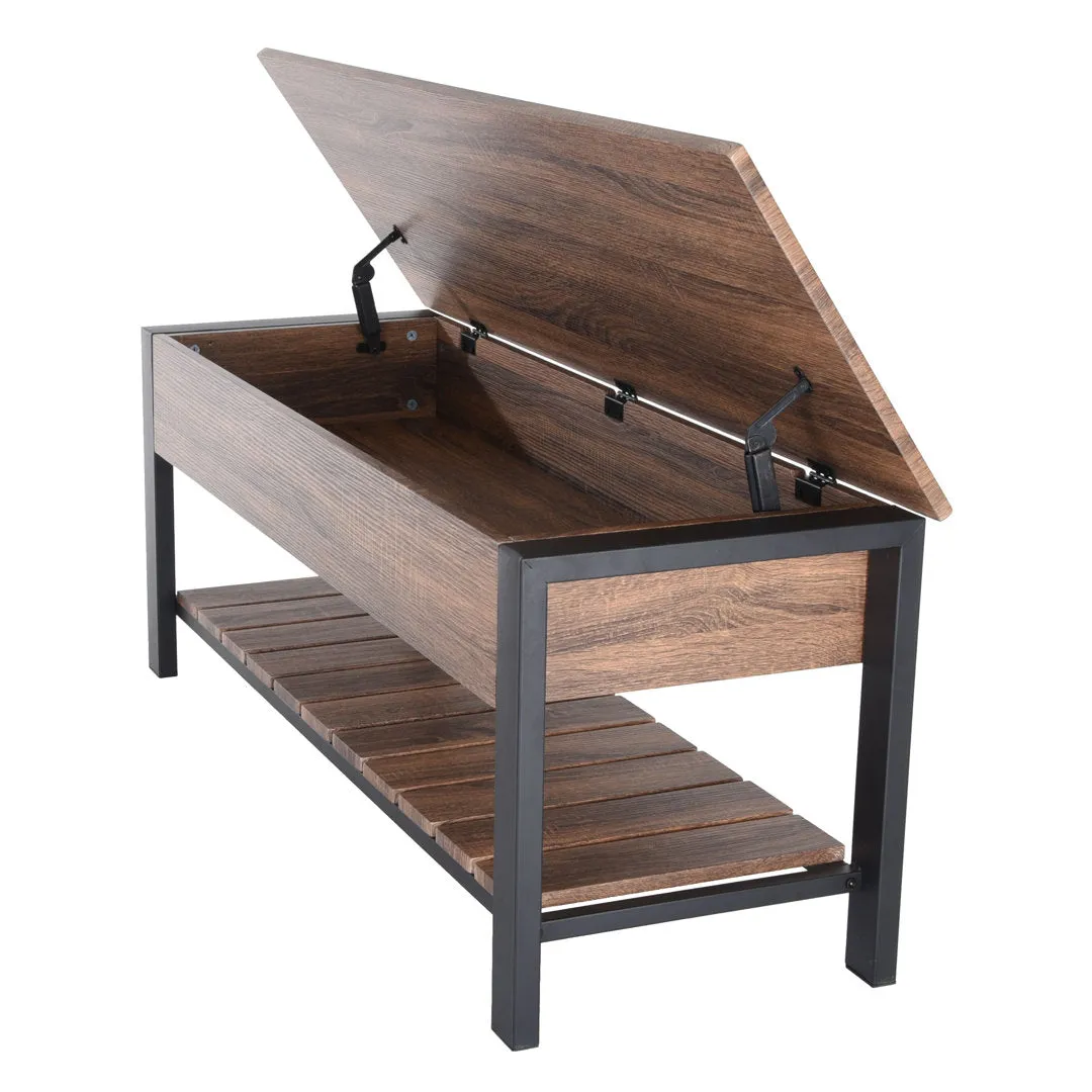 Hollen Storage Bench Three Posts™ Color: Chestnut