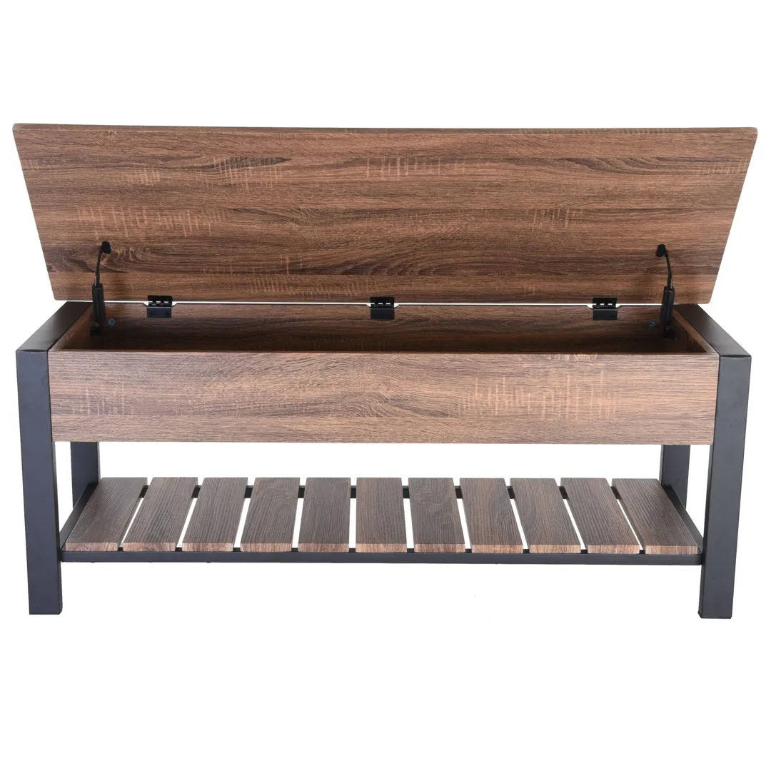 Hollen Storage Bench Three Posts™ Color: Chestnut