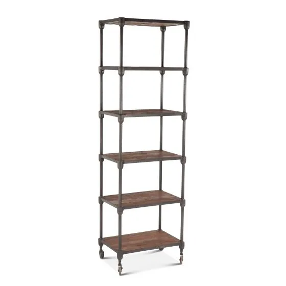Hoover Mason Rolling Tall Bookshelf