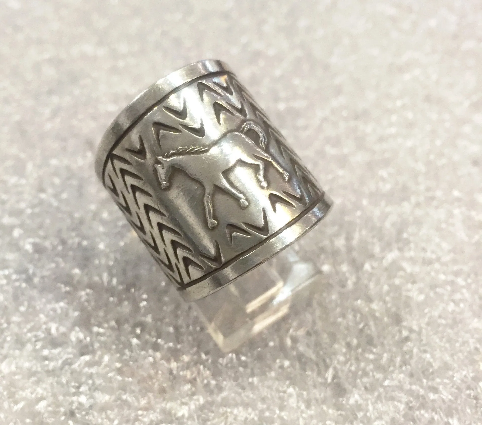 Horse Petroglyph Ring in Sterling Silver