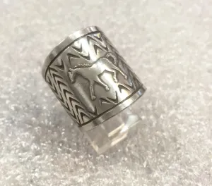 Horse Petroglyph Ring in Sterling Silver