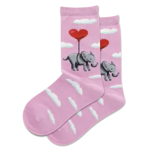 HOTSOX Kid's Elephant Heart Balloon Crew Socks