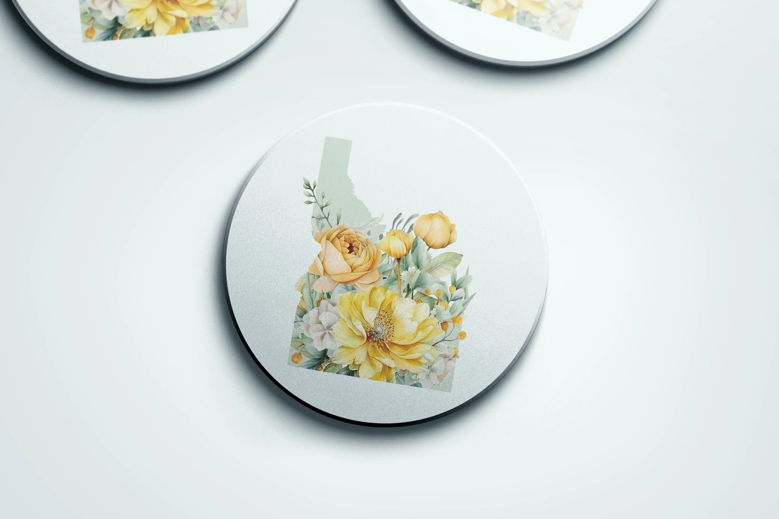 Idaho State Four Seasons Coaster | Gift for Idaho Home & Garden Lover | Boise Home Decor | State Flower Gifts