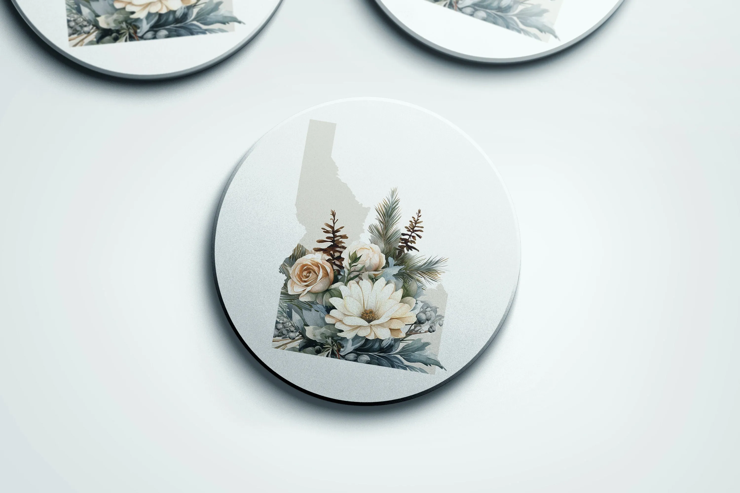 Idaho State Four Seasons Coaster | Gift for Idaho Home & Garden Lover | Boise Home Decor | State Flower Gifts
