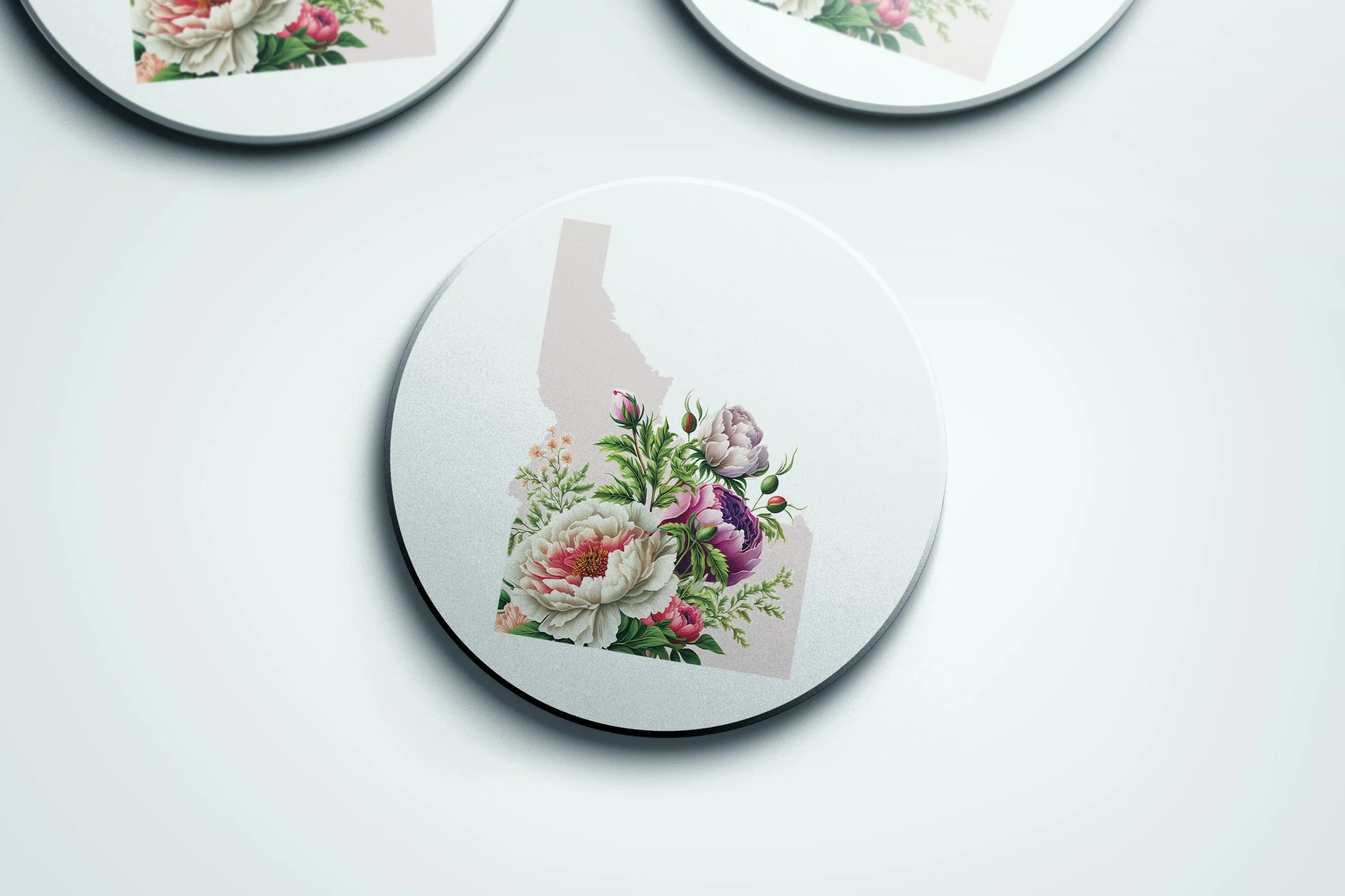 Idaho State Four Seasons Coaster | Gift for Idaho Home & Garden Lover | Boise Home Decor | State Flower Gifts