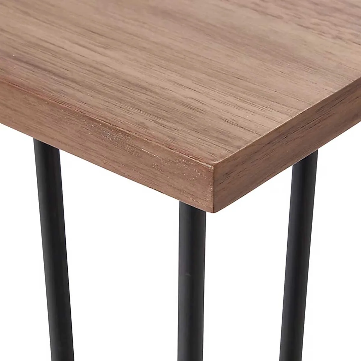 Industrial Coffee Table Console Side Wood Table Walnut Metal Legs Size 100/80cm