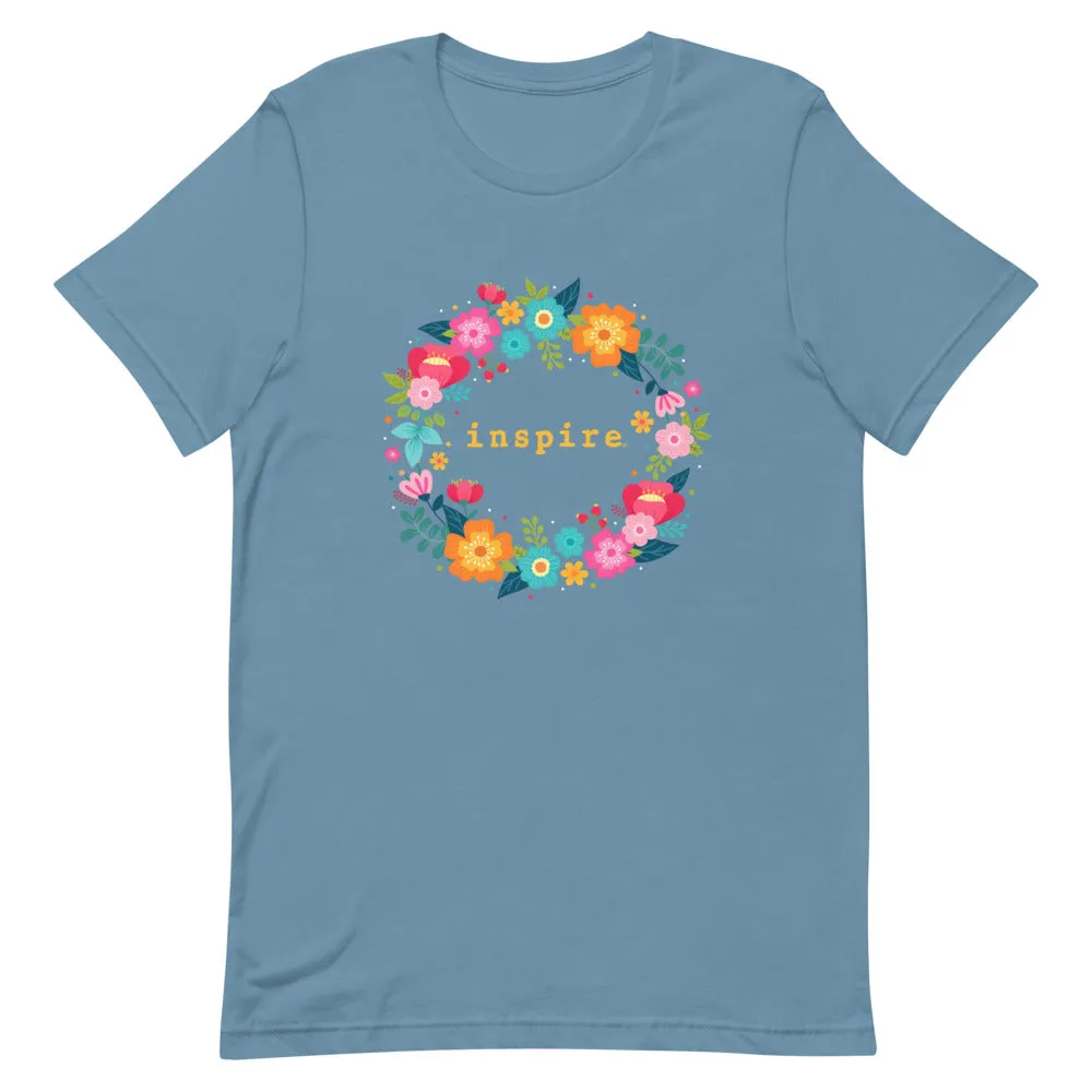 inspire Floral Wreath Short-Sleeve Unisex T-Shirt
