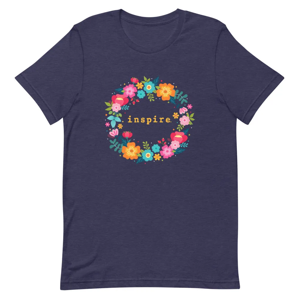 inspire Floral Wreath Short-Sleeve Unisex T-Shirt