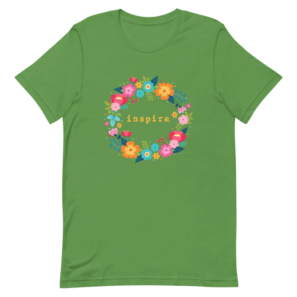 inspire Floral Wreath Short-Sleeve Unisex T-Shirt