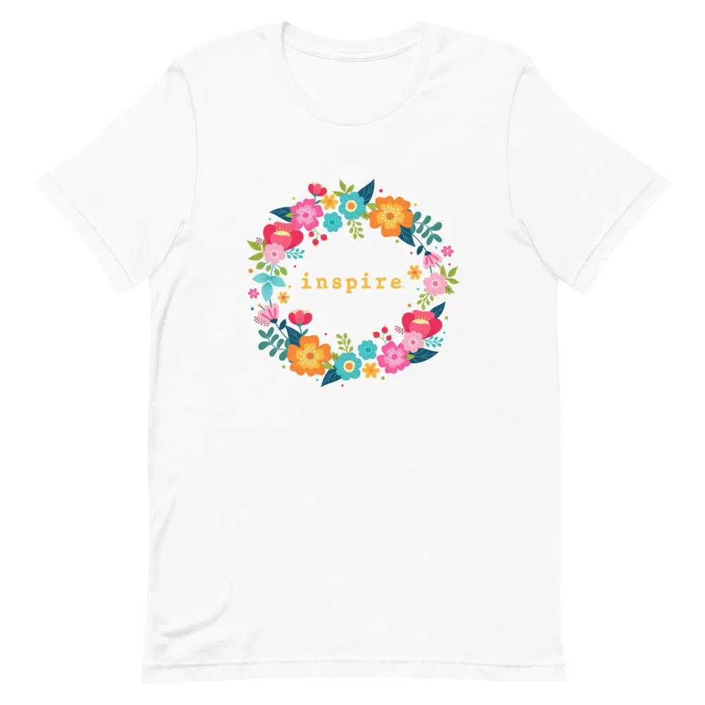 inspire Floral Wreath Short-Sleeve Unisex T-Shirt