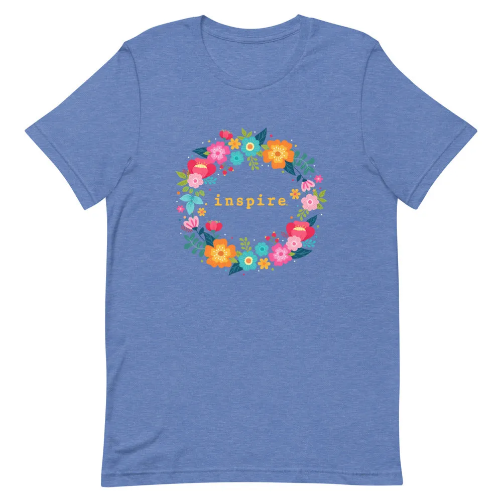 inspire Floral Wreath Short-Sleeve Unisex T-Shirt