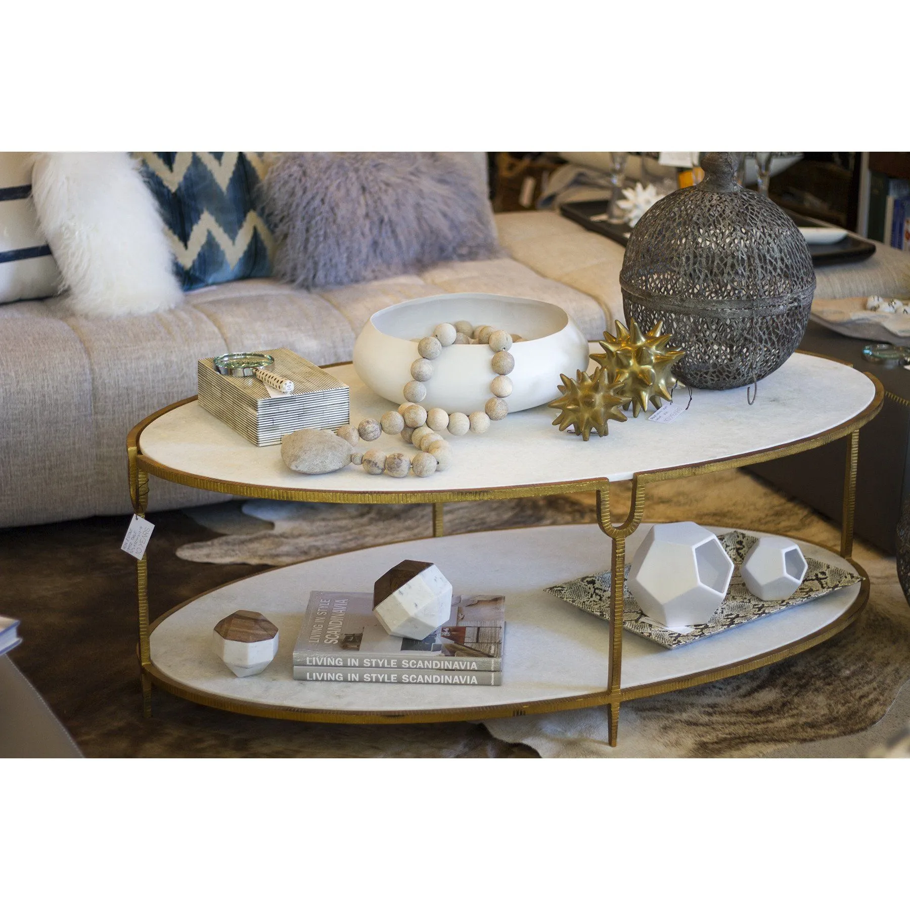 Iron and Stone Coffee Table
