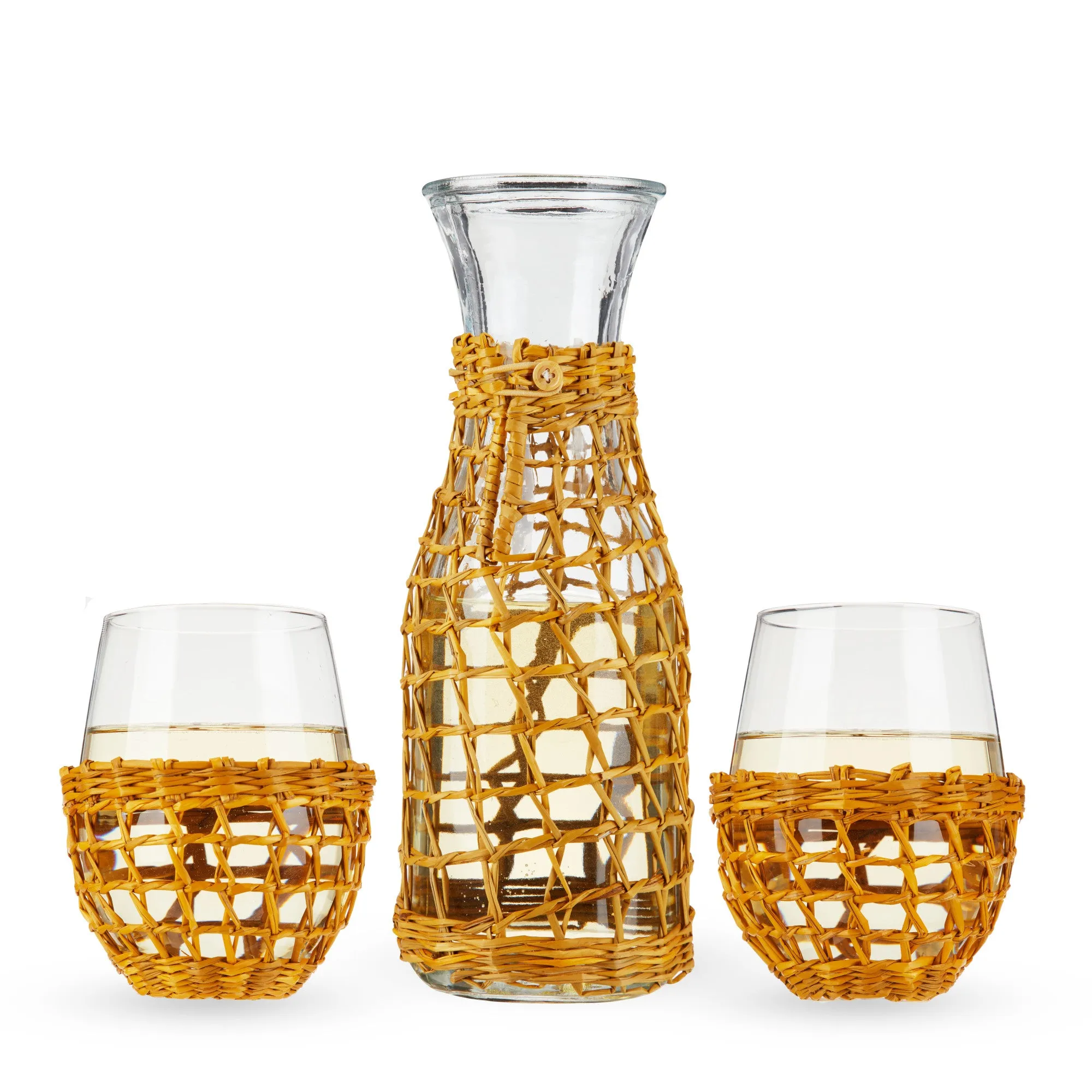 ISLAND CARAFE & STEMLESS WINE GLASS SET