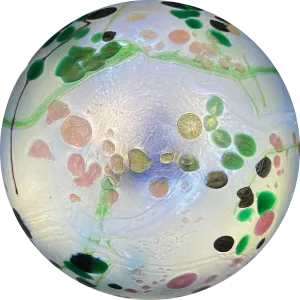 Isle of Wight Iridescent Abstract Surface Decorated Glass Art Paperweight